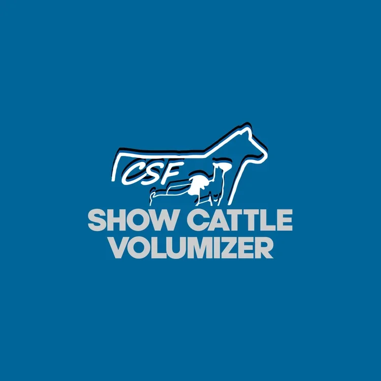 A high-fiber show cattle top-dress supplement designed to increase rumen fill and add dimension for a bigger, deeper look.