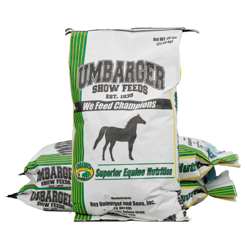 ENDURANCE -

Highly fortified, no-corn horse feed designed for mature working horses, bred mares, and breeding stallions.