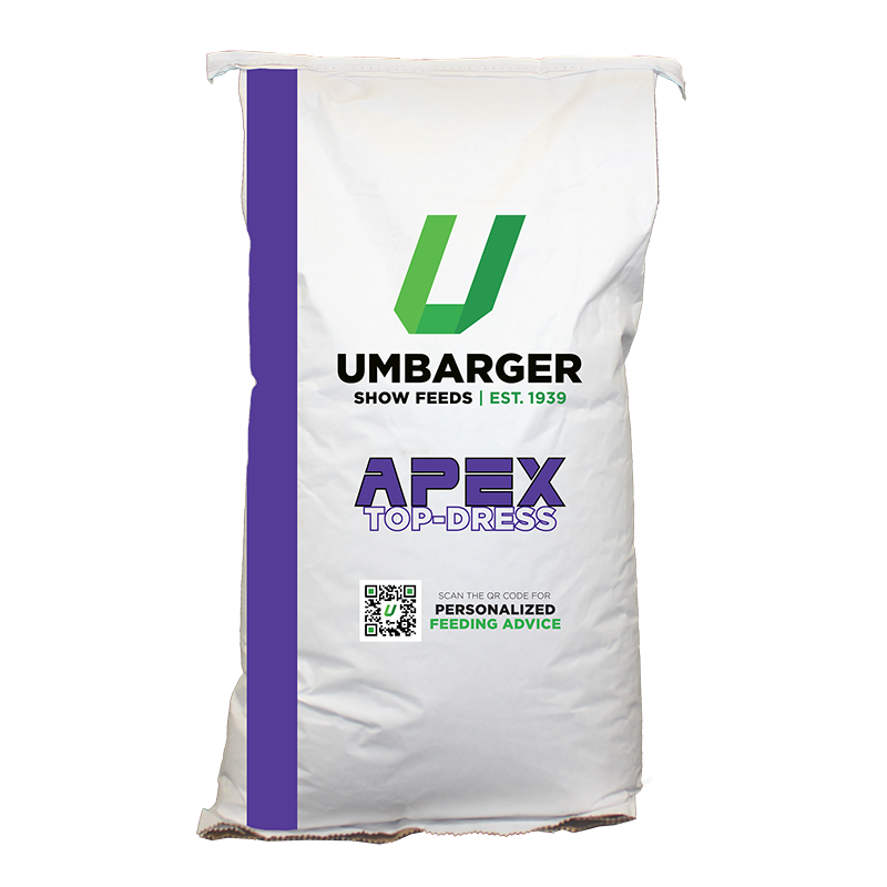 Pelleted topline and capacity topdress designed to increase “topside fill” for a fuller, more complete look.