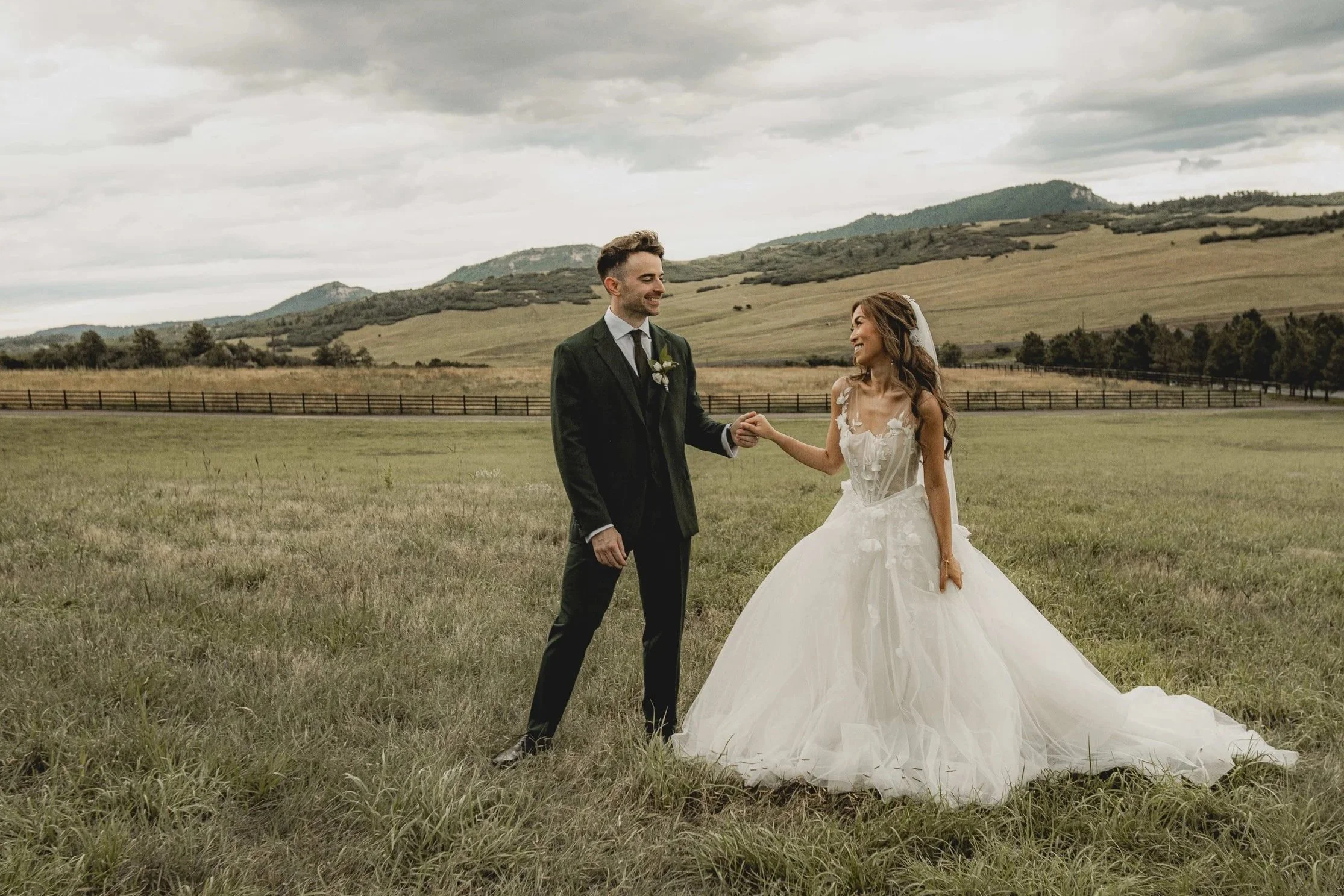 Photo of wedding couple during their ceremony in Denver, Colorado