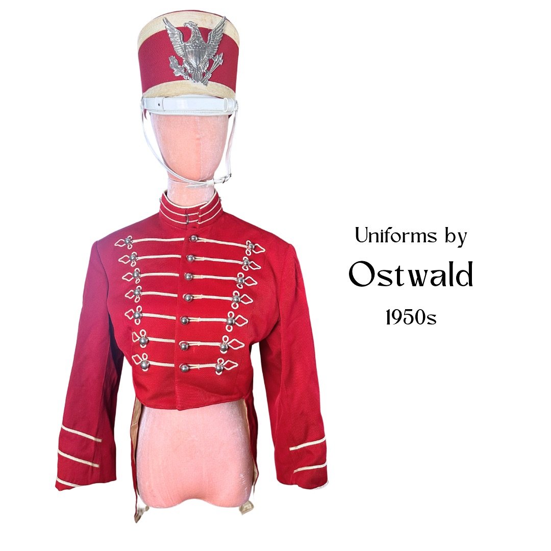 Uniforms by Ostwald
Staten Island, NY
1950s

This incredible marching band jacket and hat will be available @hausfitz Gay Easter Market

April 18th &amp; 19th @templehousenola 
3151 Dauphine St