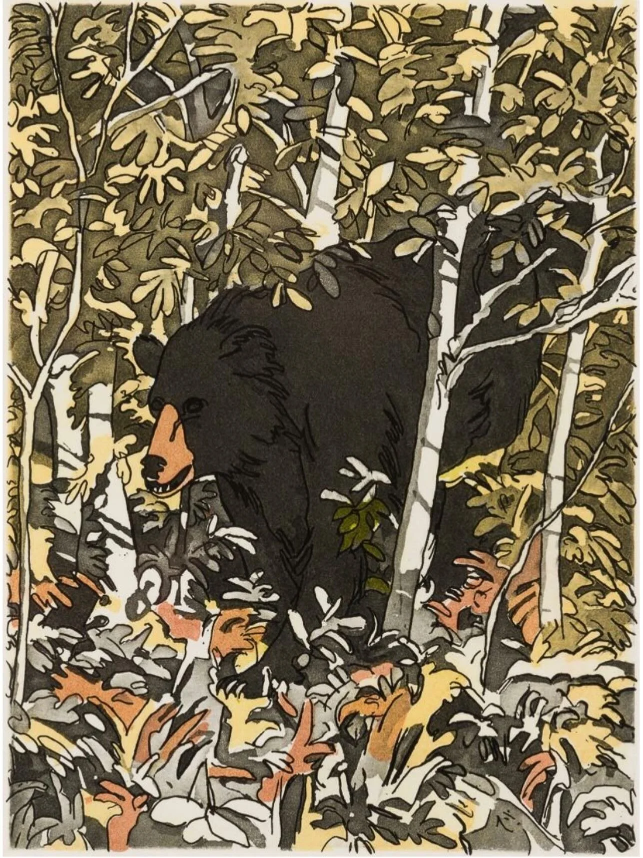Neil Welliver Bear 1988 Etching aquatint