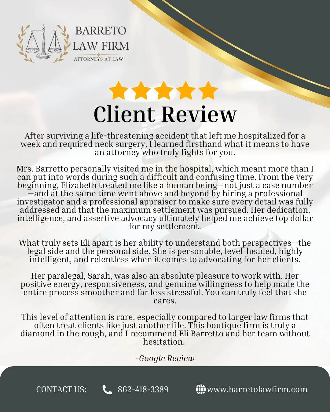 Stories like this remind us why we do what we do. Standing by our clients during some of the hardest moments of their lives and advocating for them every step of the way is at the heart of our work. We&rsquo;re honored by the trust placed in our team