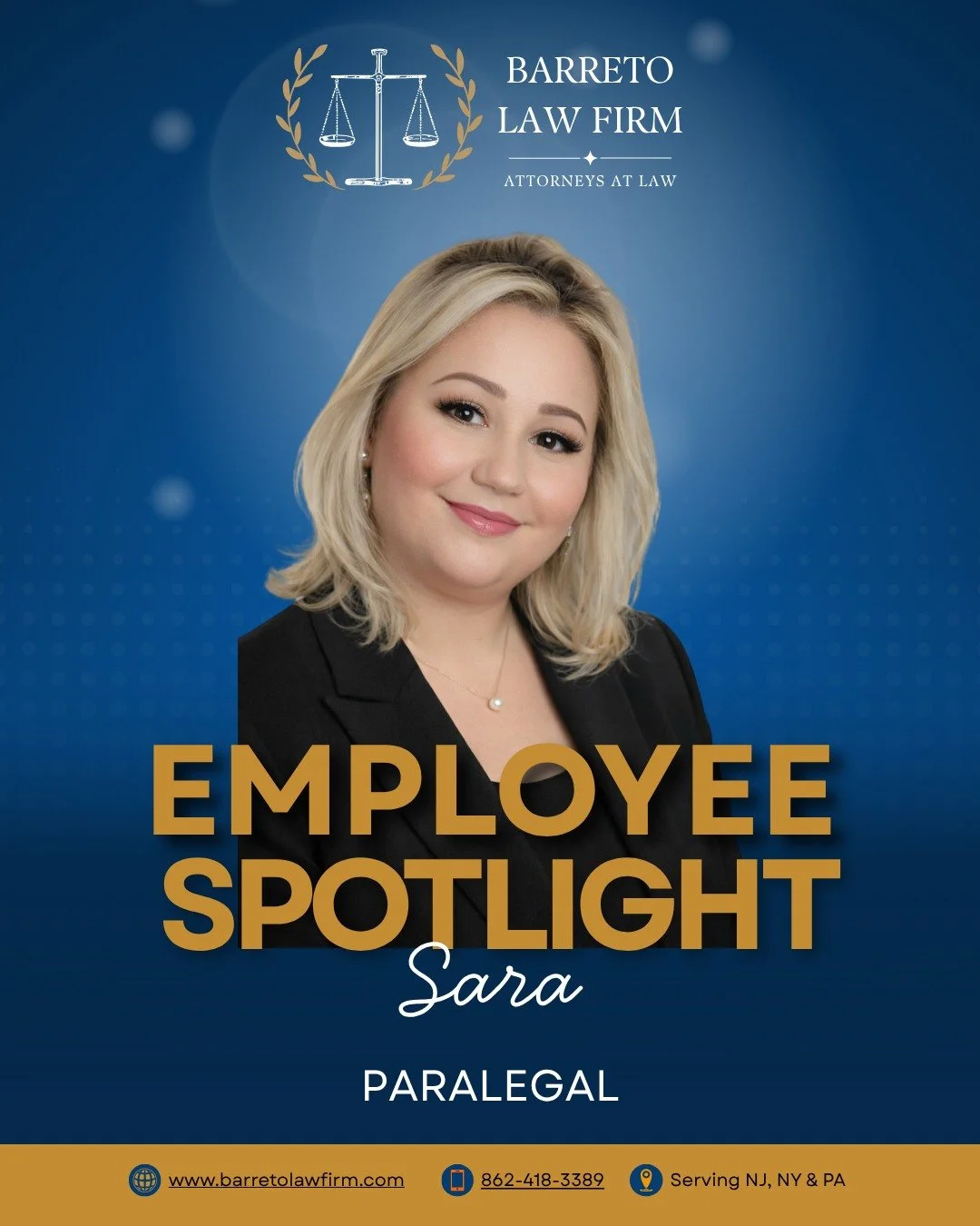 This month we&rsquo;re shining the spotlight on Sara, one of our amazing Litigation Paralegals! From keeping cases organized to supporting our attorneys every step of the way, Sara is a key part of what makes our team run smoothly. Her dedication, at