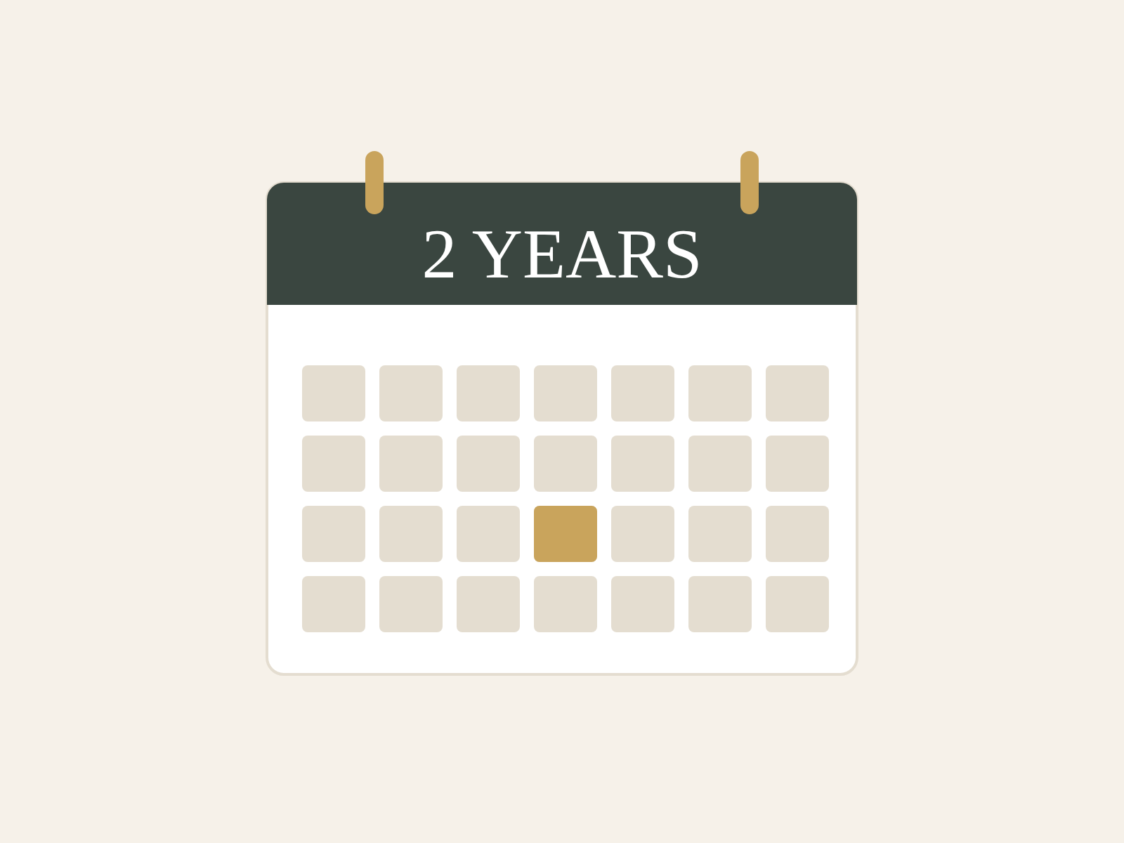 Calendar showing the 2-year NJ statute of limitations for personal injury