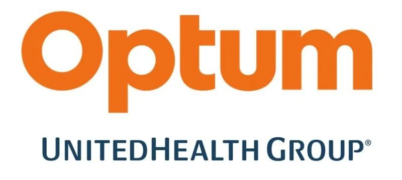 Optum logo with orange text and UnitedHealth Group in blue underneath