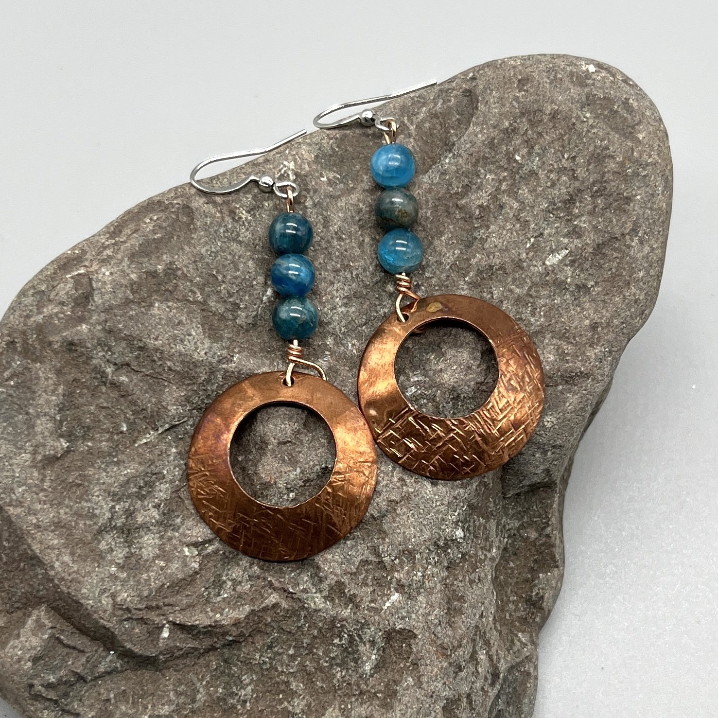 Copper and Apatite Earrings