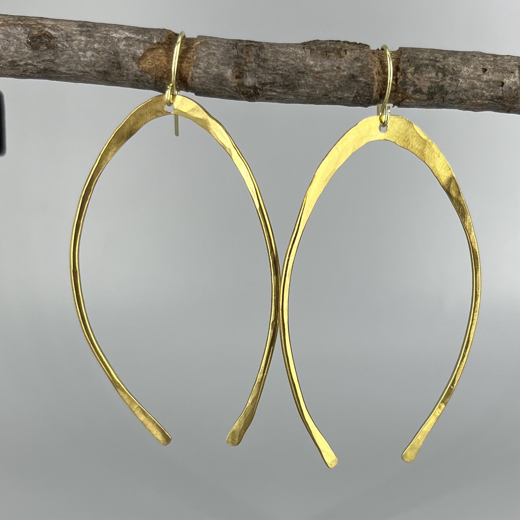 Brass Wishbone Earrings