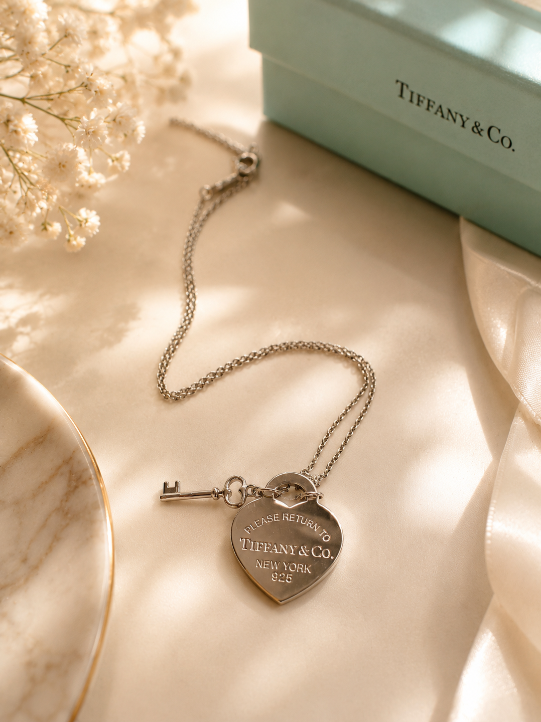 Tiffany & Co. Return to Tiffany® Heart Tag Necklace with Key Charm
