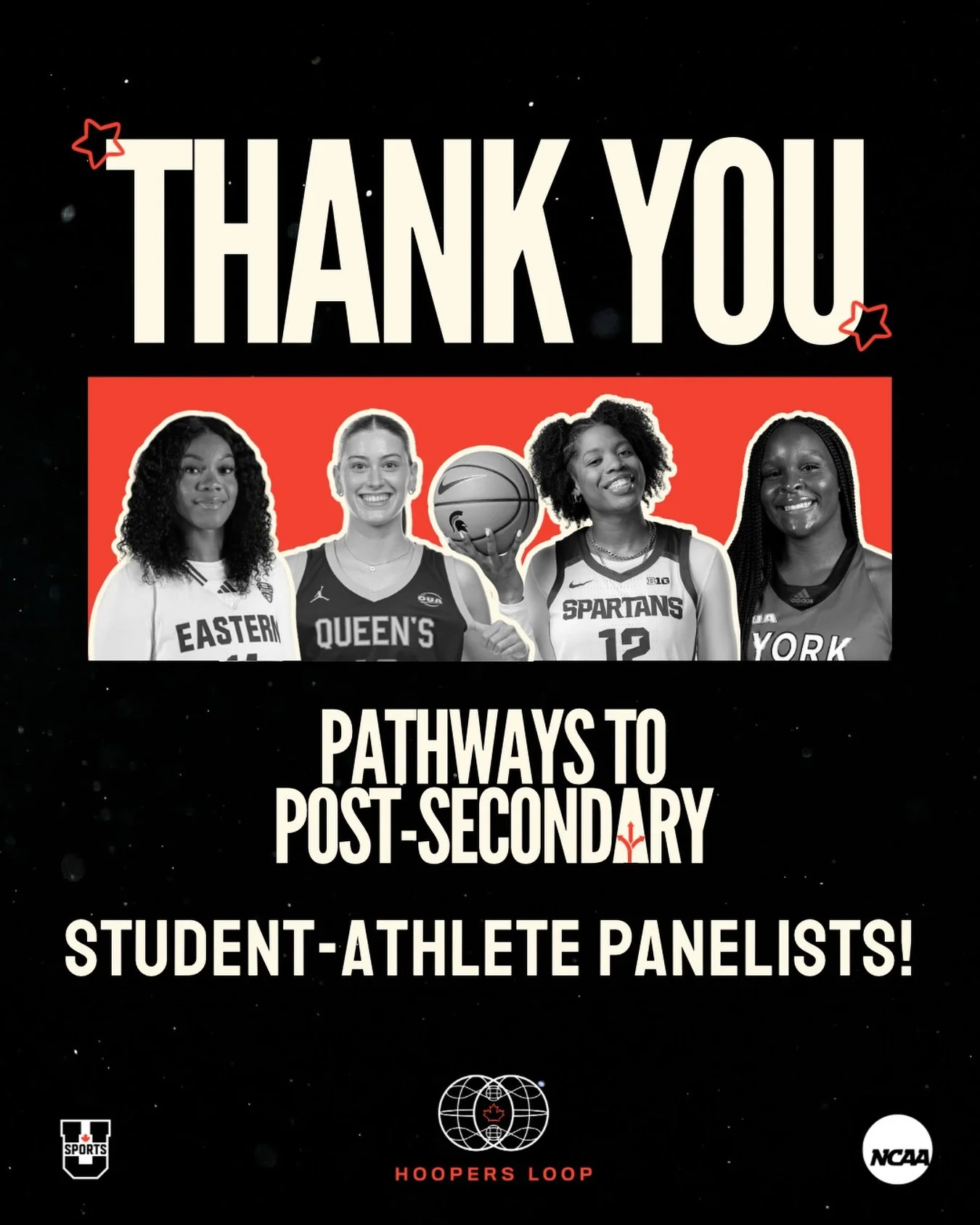 A huge thank you to our incredible panelists- @alphonsia.eleko, @kiara_leveridge, @ella_take, and @ice_alexander03 for sharing your experiences, insights, and honest truths on post-secondary WBB. The conversation was full of gems for prospects, paren