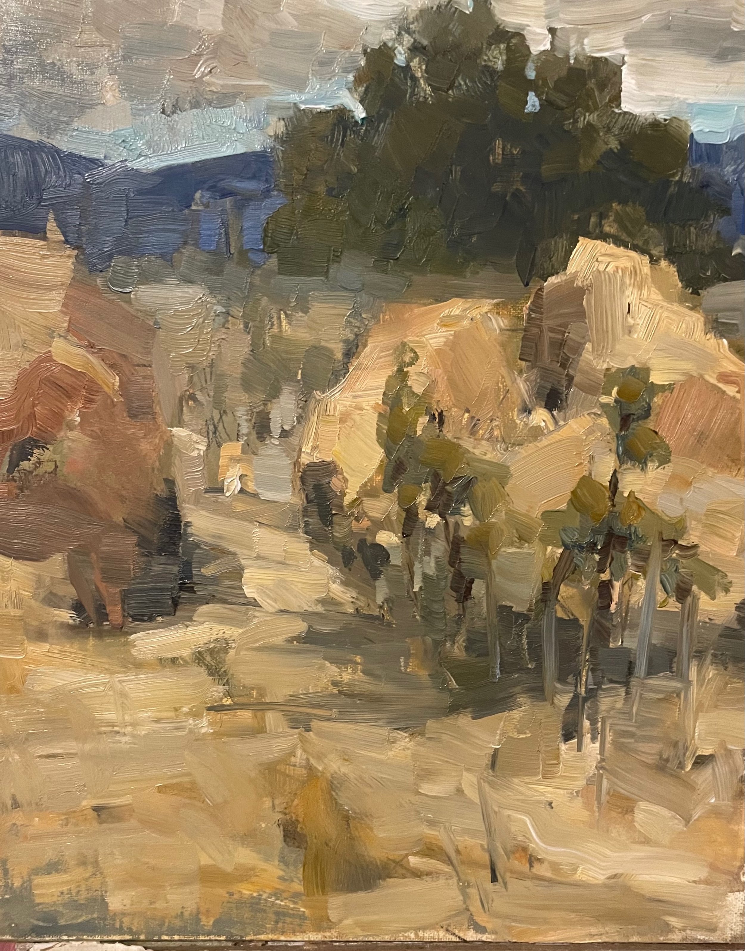 Looking at Rain, San Marcos 8x10 Oil on Linen