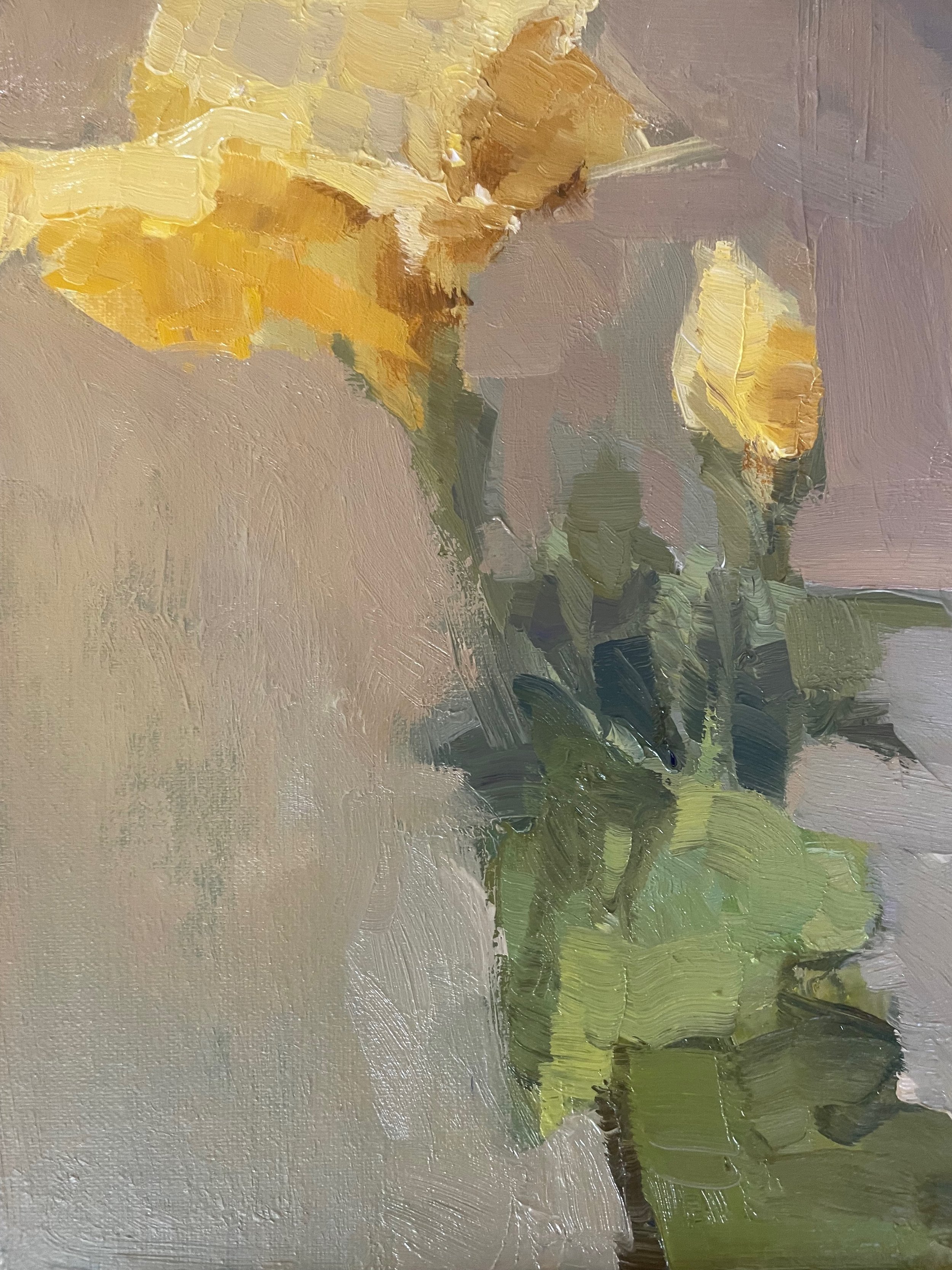 Yellow Hibiscus - 6x8 Oil on Linen Panel