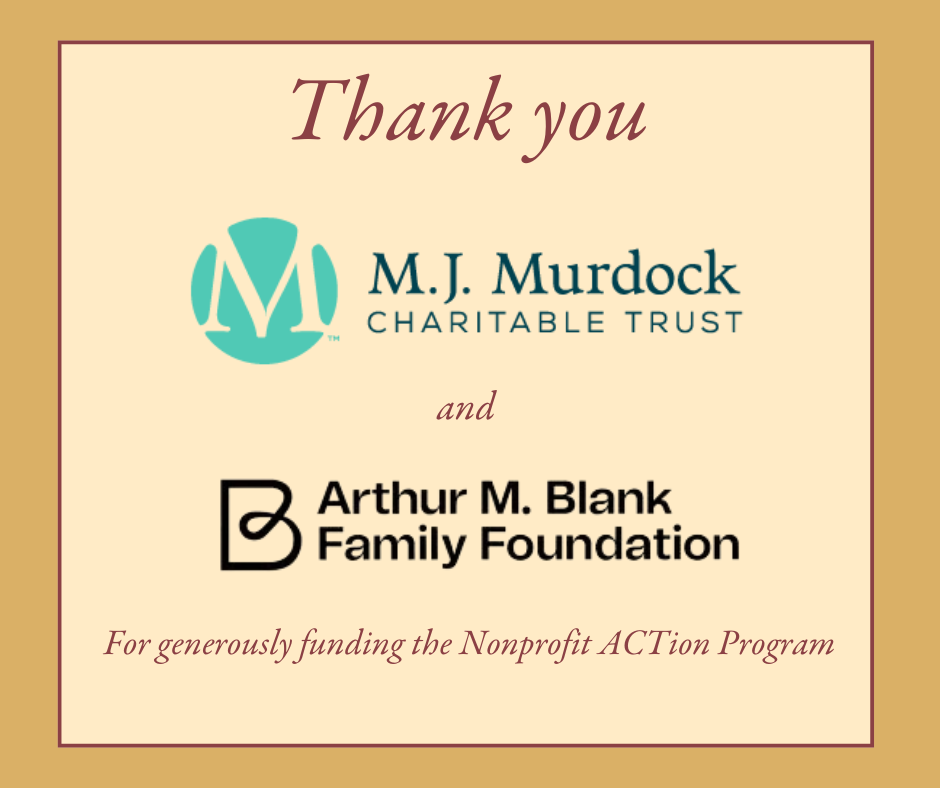 Logos of NPA sponsors M.J. Murdock Charitable Trust and Arthur M. Blank Family Foundation