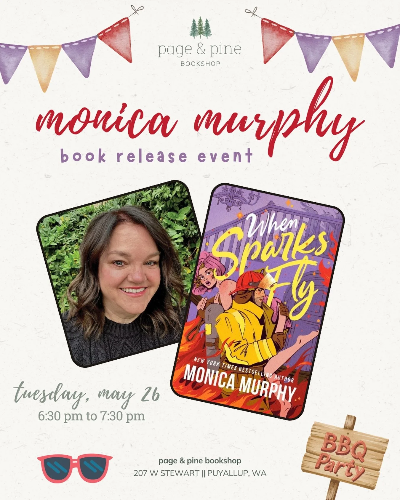 join us tuesday, may 26 for a fun and spicy book release event with NY Times, USA Today and international bestselling author, @monicamurphyauthor! 

traveling from california, monica brings us a fourth of july inspired romance full of heart, heat, an