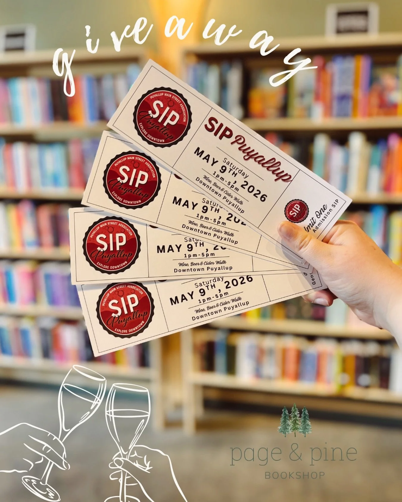 🍷 g i v e a w a y &bull; t i m e 📚

it&rsquo;s teacher appreciation week (may 4&ndash;8), so to celebrate we&rsquo;re giving away two pairs of tickets to sip puyallup on saturday, may 9 from 1:00 - 5:00 pm! one pair of tickets will go to a deservin