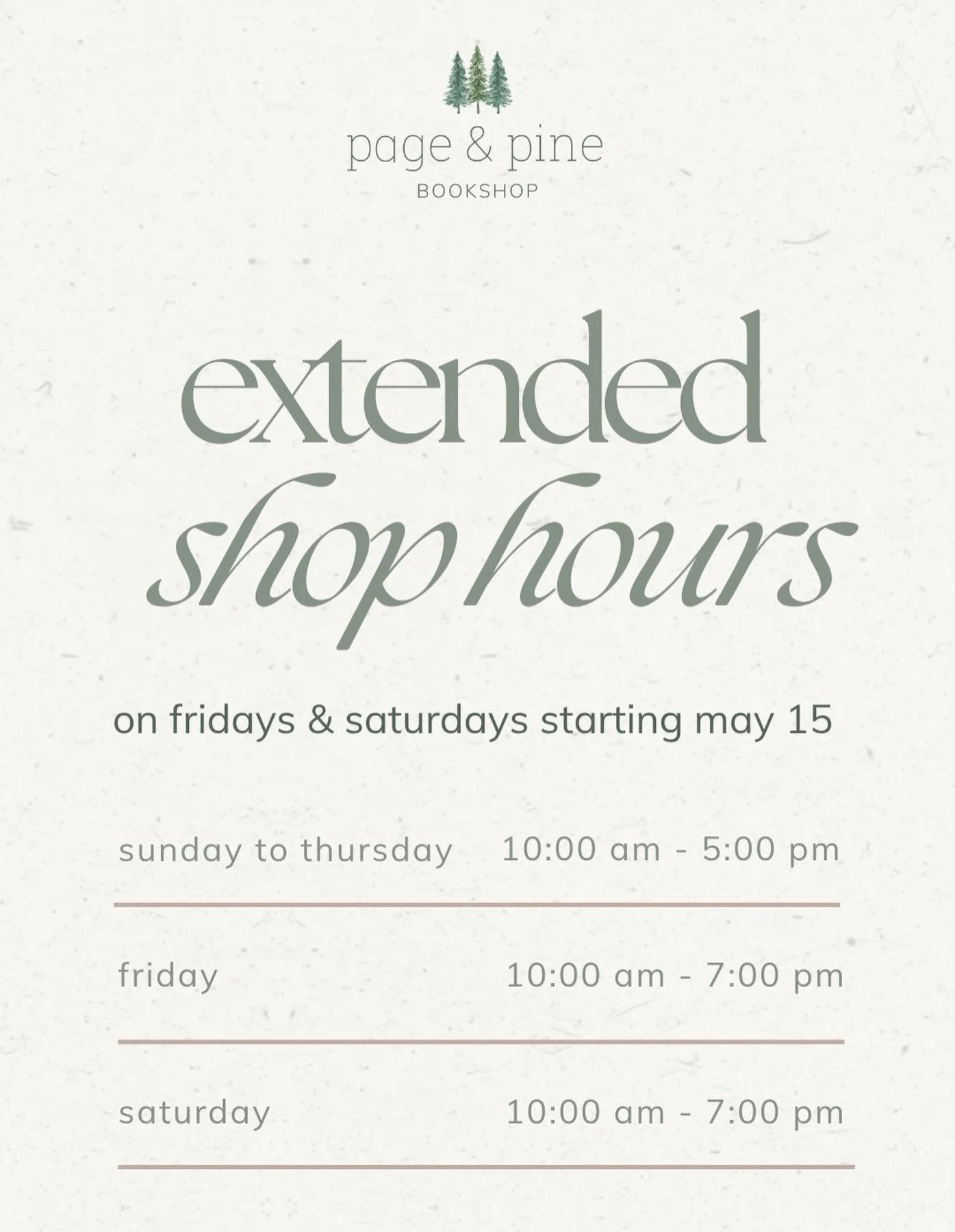 summer hours start TODAY! we&rsquo;ll be open until 7pm on fridays and saturdays. come hang out with us 🫶🏻

#bookstore #puyallup #summerhours #indiebookstore