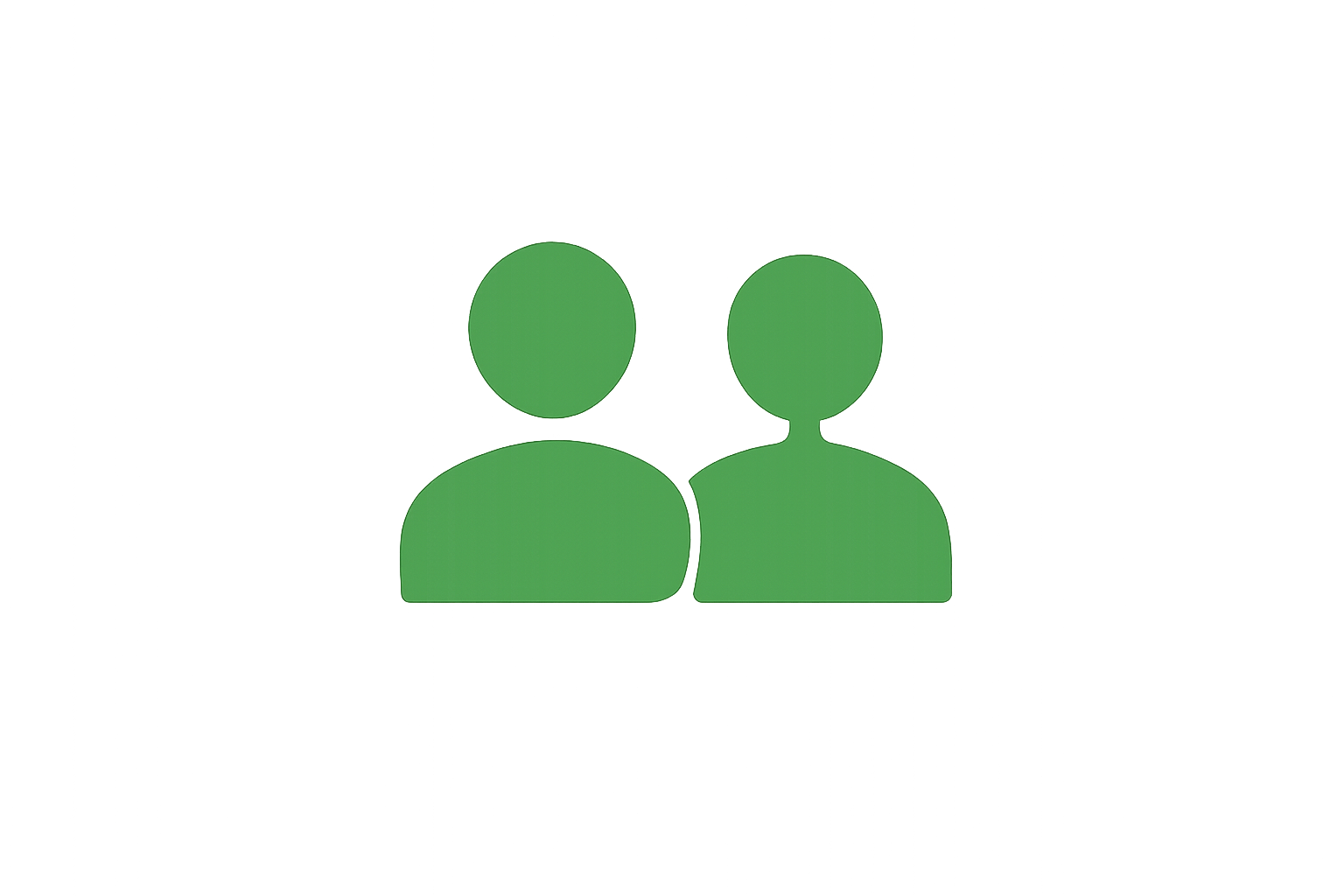 Icon of two green human figures, one slightly behind and to the left of the other, representing a group or community.