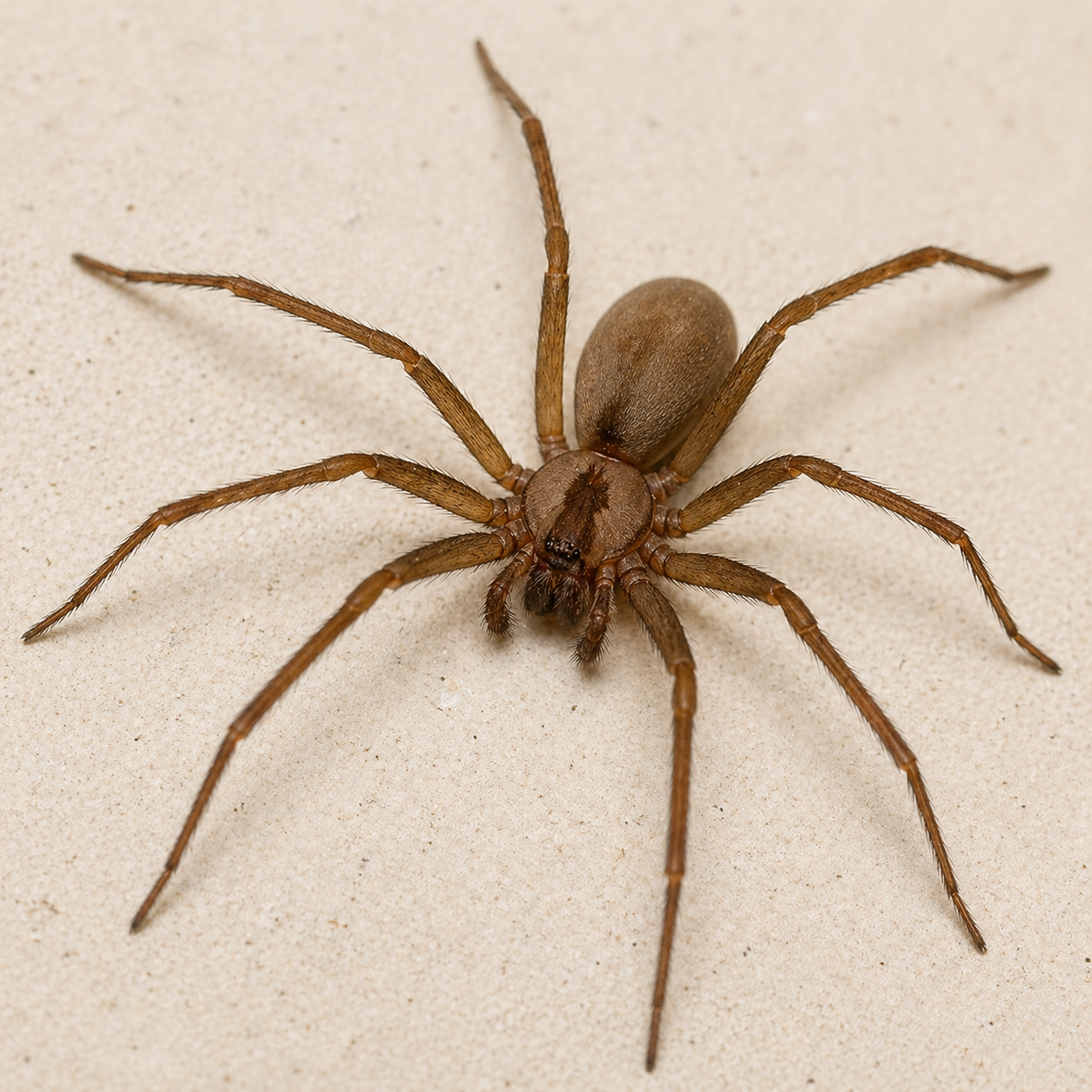 Brown recluse spider commonly found in Oklahoma City OK homes