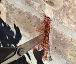 Using copper mesh to block pests from weep holes without sealing drainage openings