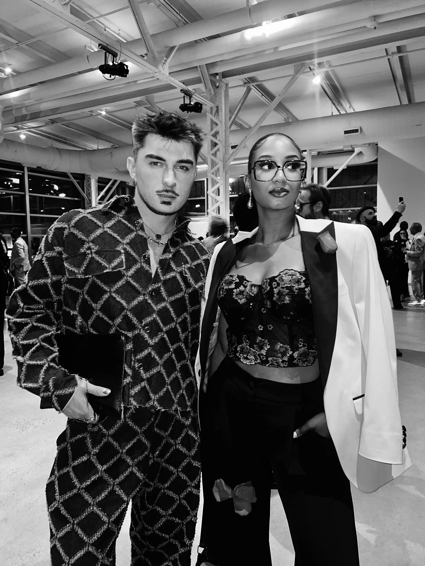 The iconic duo of @on.setagency at the Dandy in the City Runway Fashion Show . An unforgettable night of style and creativity🥂