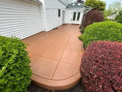 Landscaping beside the exterior of a Western New York home