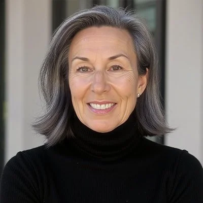 Portriat of Jen Clough in a black turtle neck.