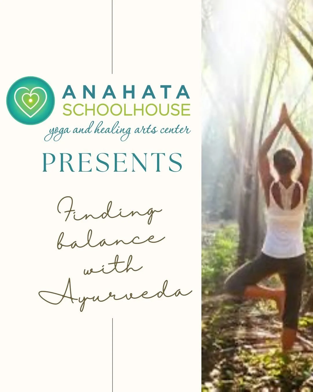🌿 1 Week Away! 
💚 Free Workshop with Hilary 
Join us on Monday, October 6th at 6PM for Finding Balance with Ayurveda - a 1-hour workshop + time for questions & discussion, led by Certified Ayurvedic Practitioner & Educator, Hilary Garivalt