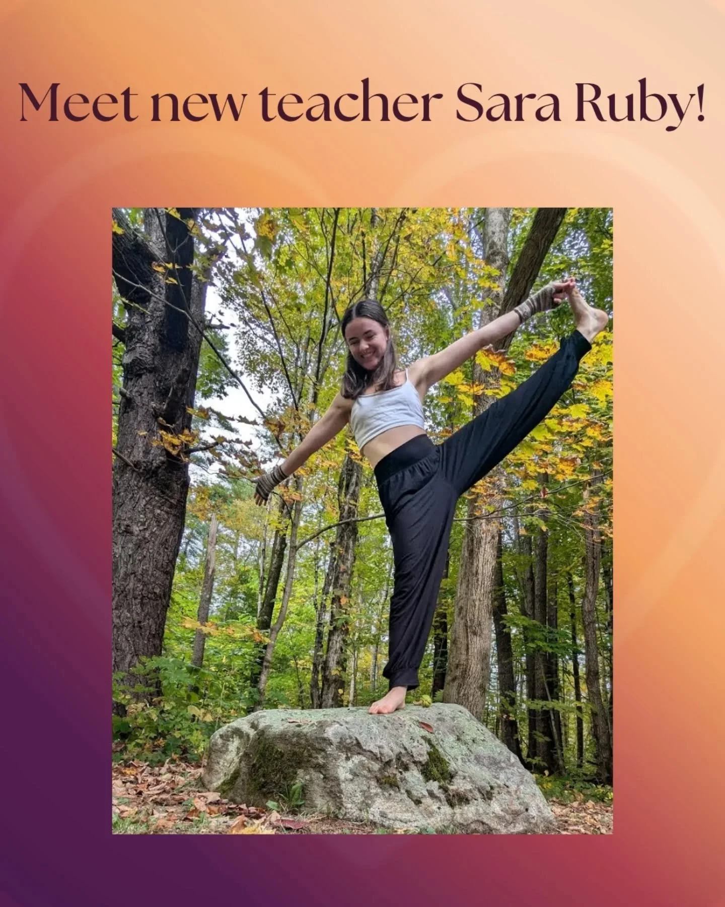 🪷Welcome New Teacher Sara Ruby!🪷
She will be joining us twice a week...
✨Hatha Yoga Monday's from 9:30-10:45am✨
✨Gentle Yoga Thursdays from 9:30-10:45am✨
👉Sara has been praticing yoga for almost a decade. She began to deepen her practice in coll