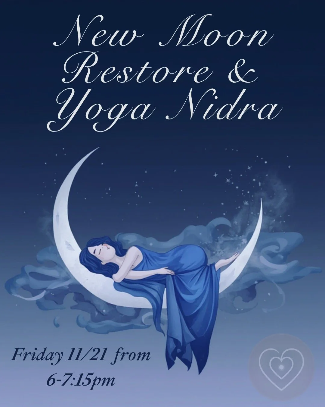 🌑 New Moon Reset 🌑
This Friday, step into the quiet energy of the New Moon&mdash;a time for renewal, reflection, and setting intentions. ✨
Join us for a restorative yoga journey with nurturing bodywork and Yoga Nidra, a guided practice that calms t