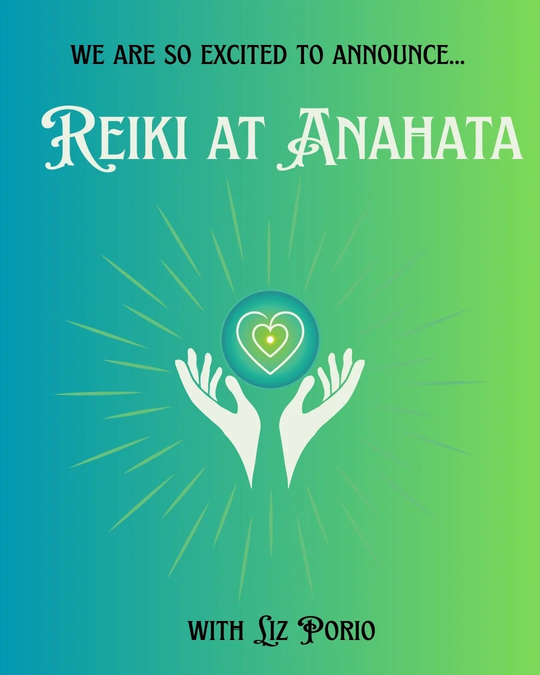 ✨ Reiki is here! ✨
We&rsquo;re thrilled to welcome Liz Porio to our Healing Arts offerings! 
Reiki 1 &amp; 2 certified and with over a decade of experience as an RN, Liz offers one-on-one sessions to rebalance energy, ease stress, and support mind-bo