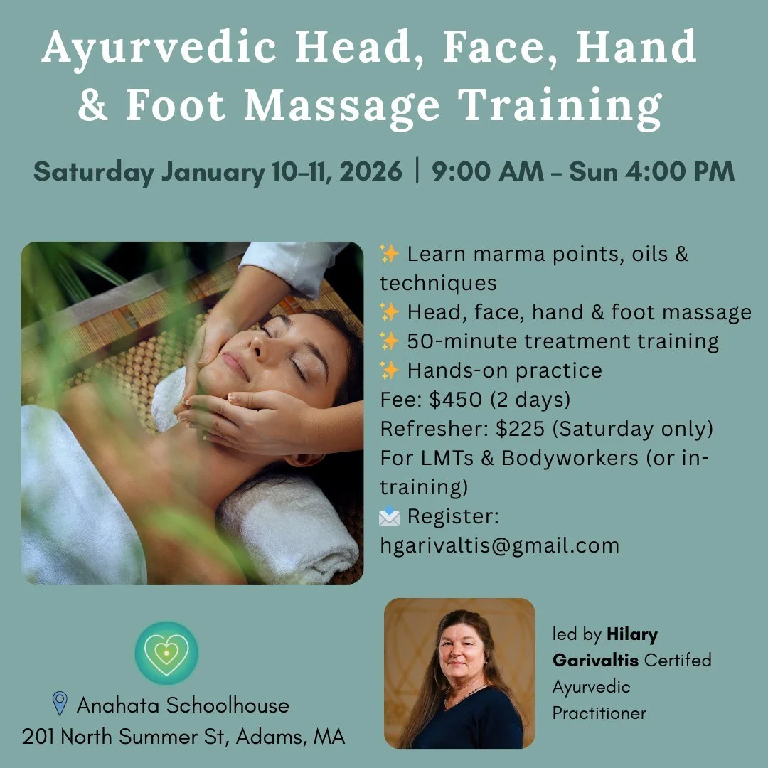 Calling all Licensed Massage Therapists &amp; Bodyworkers ✨
If you&rsquo;re looking to expand your skill set, deepen your client sessions, and reconnect with the heart of hands-on healing, this training is for you.
Join us for a 2-day Ayurvedic Head,
