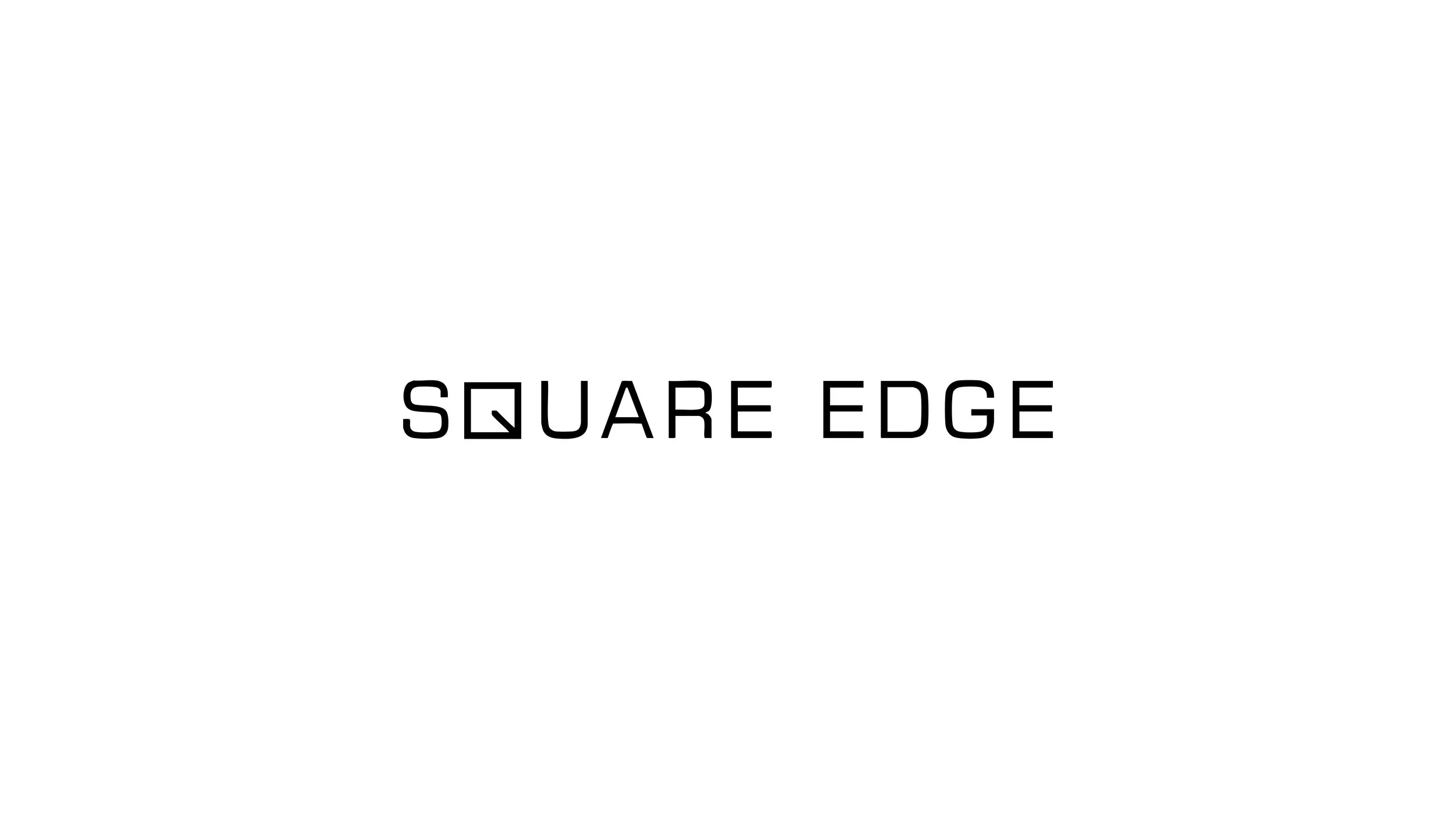 Square Edge logo with stylized square with diagonal line inside the letter S.