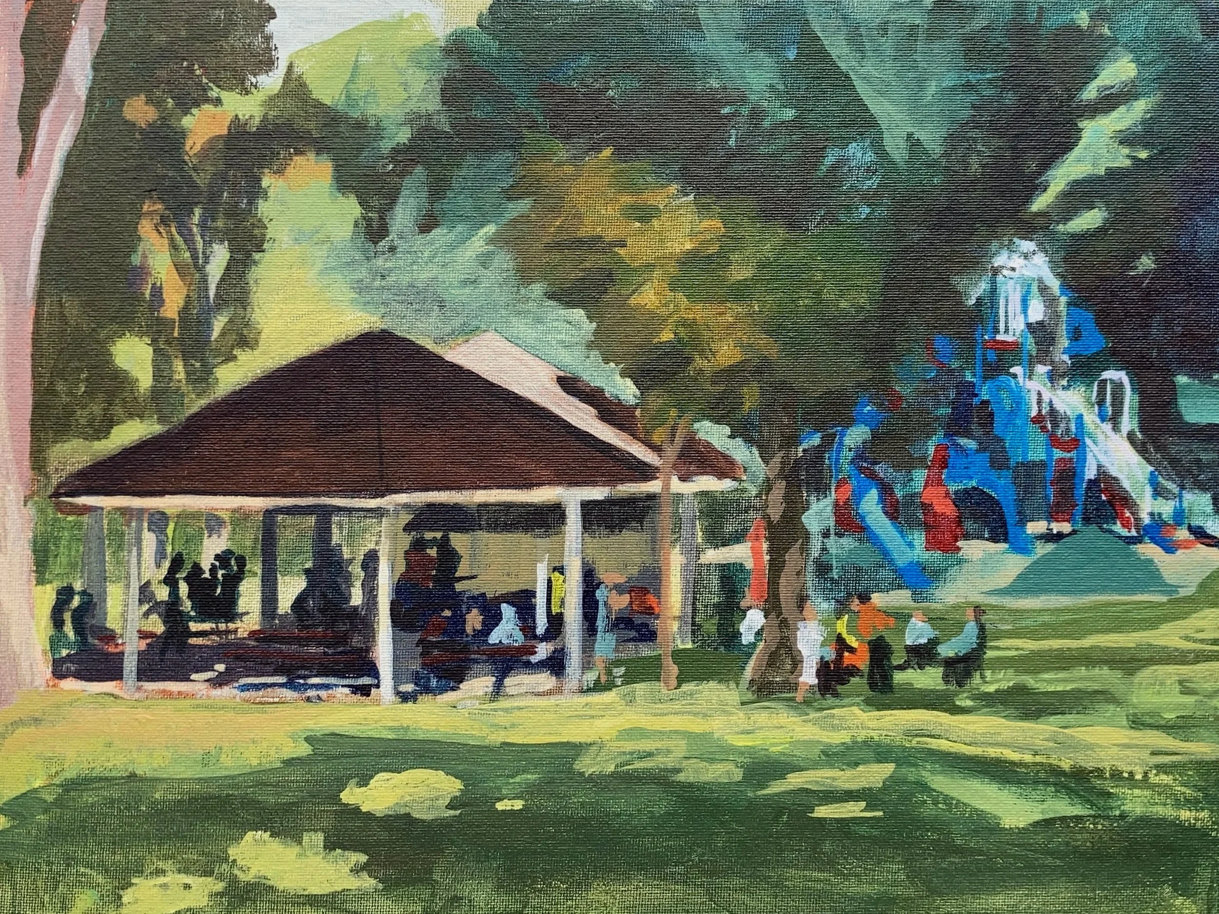 Homecoming Picnic, 11x14, acrylic on canvas panel, $300