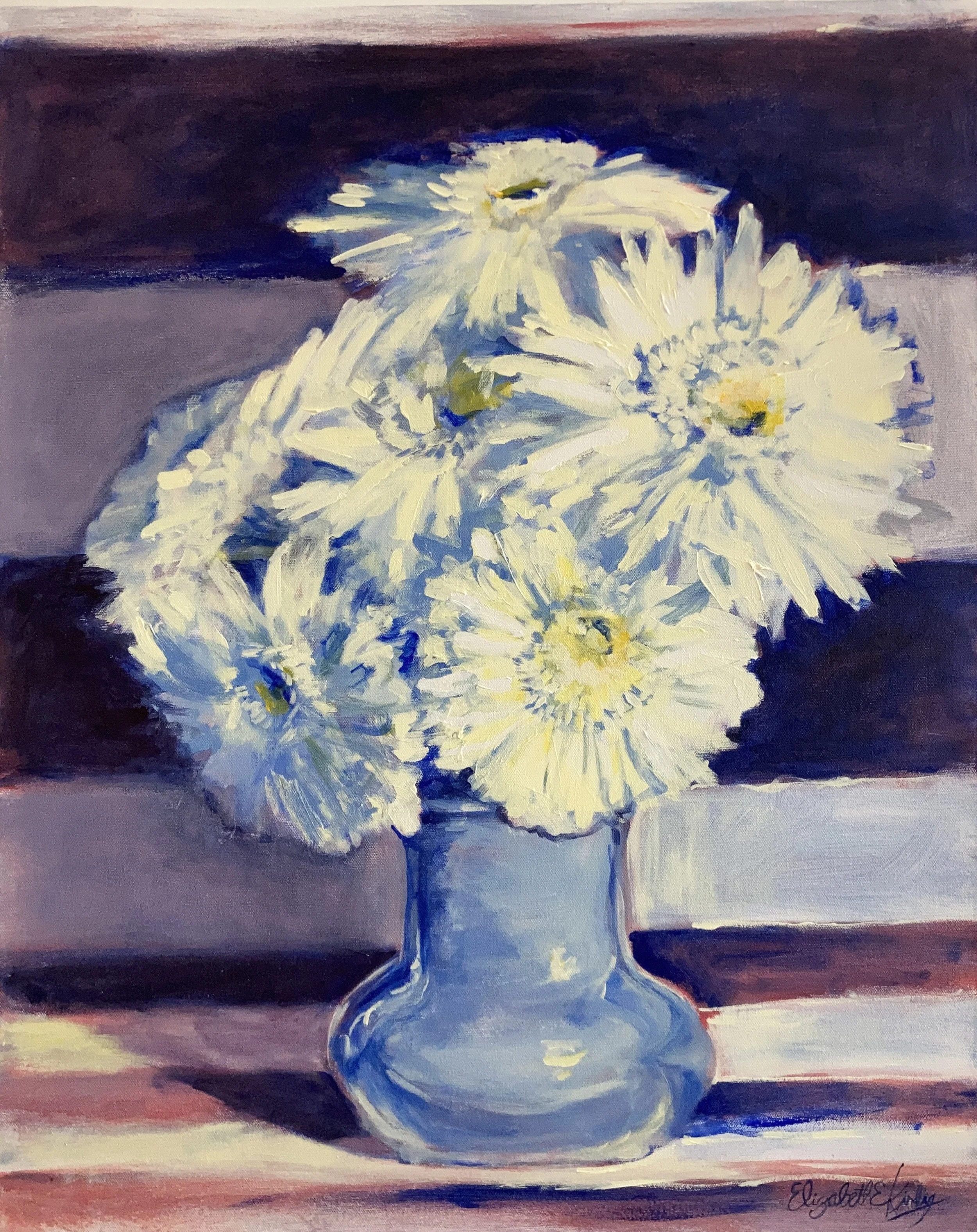 Still Here (Daisies), 24" x 30" acrylic on canvas 