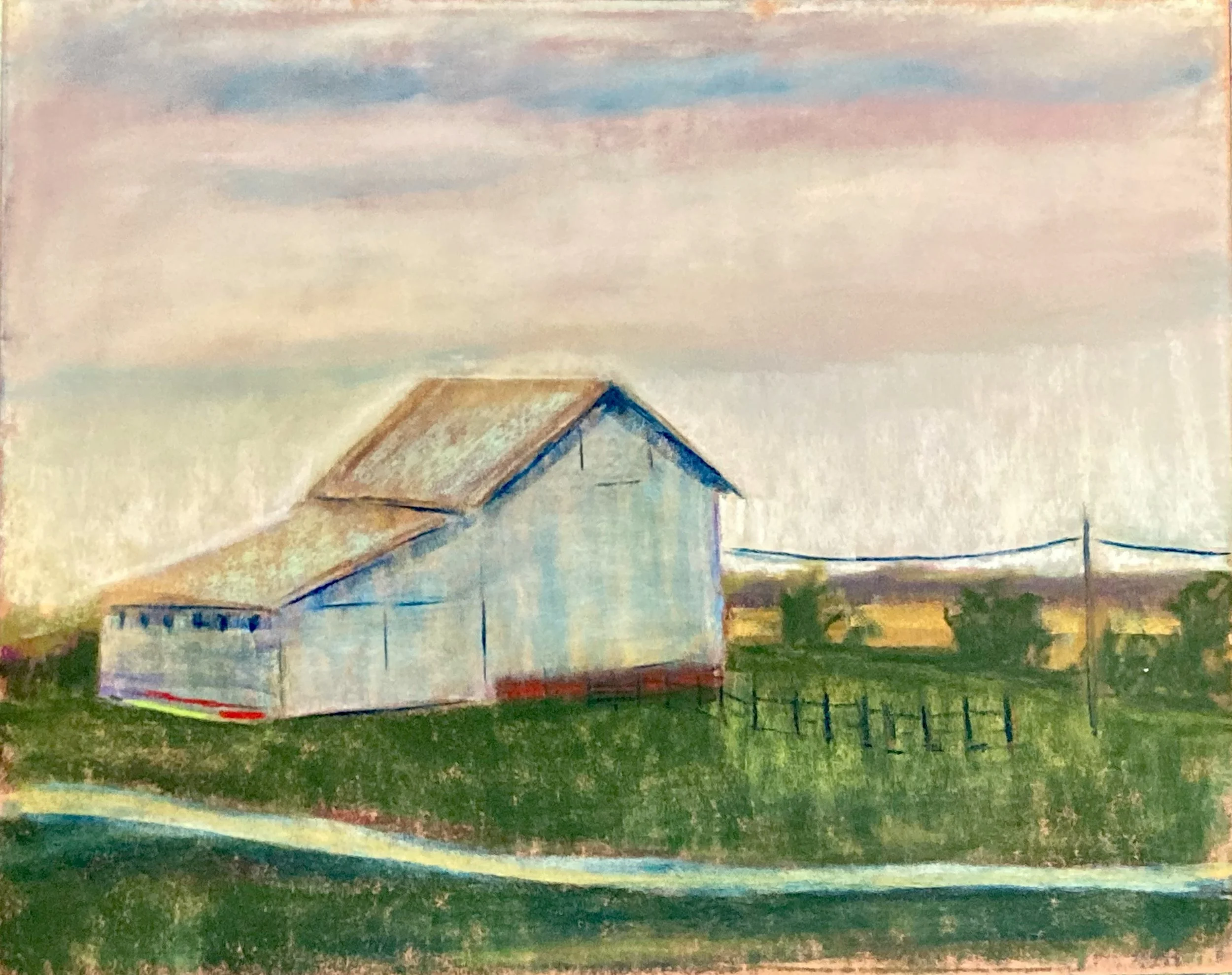 "McCarty's Barn," 12x9, pastel on Pastelmat, completed en plein air, available