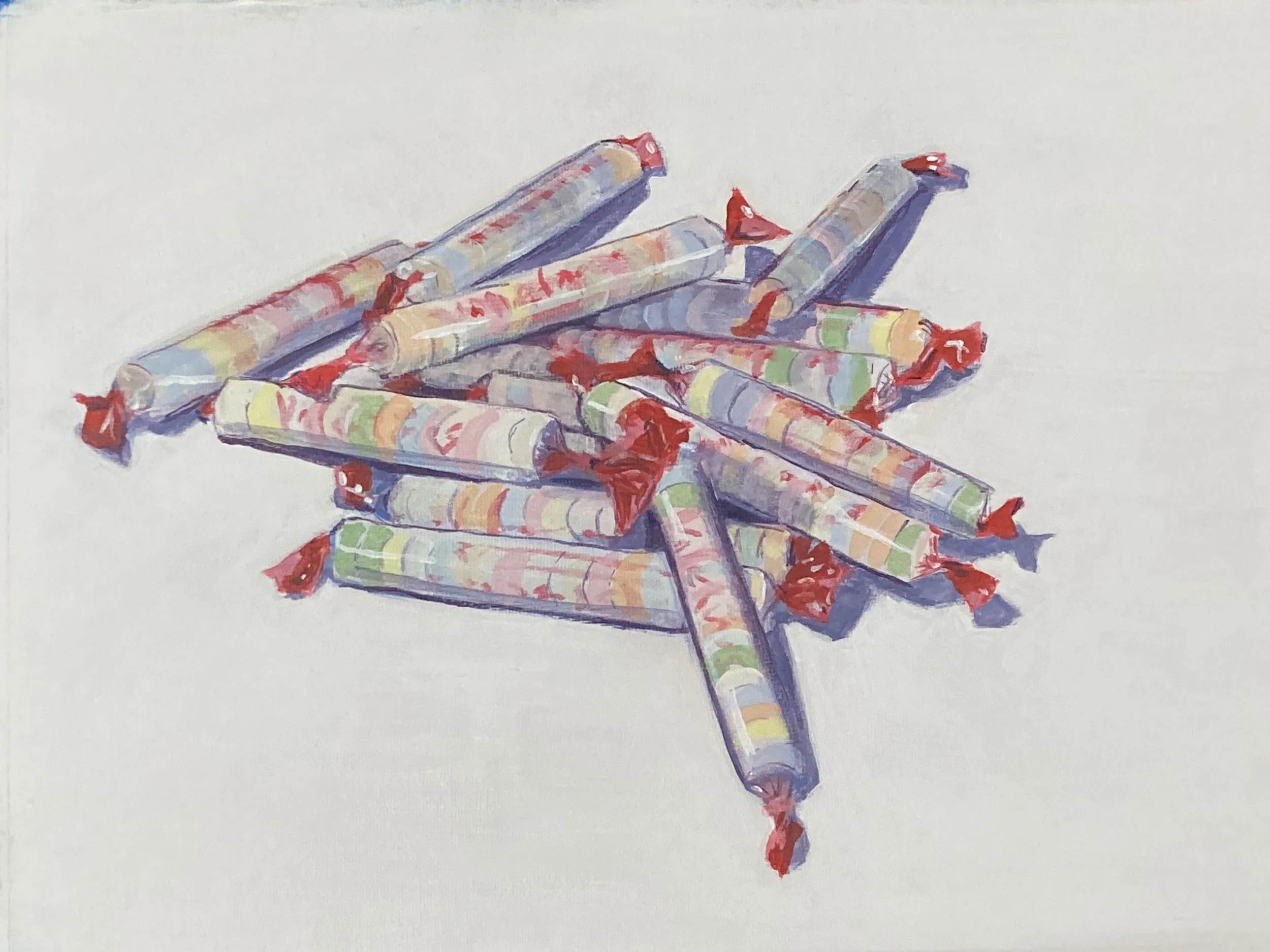 "Smarties," 10x8, acrylic on canvas board, available