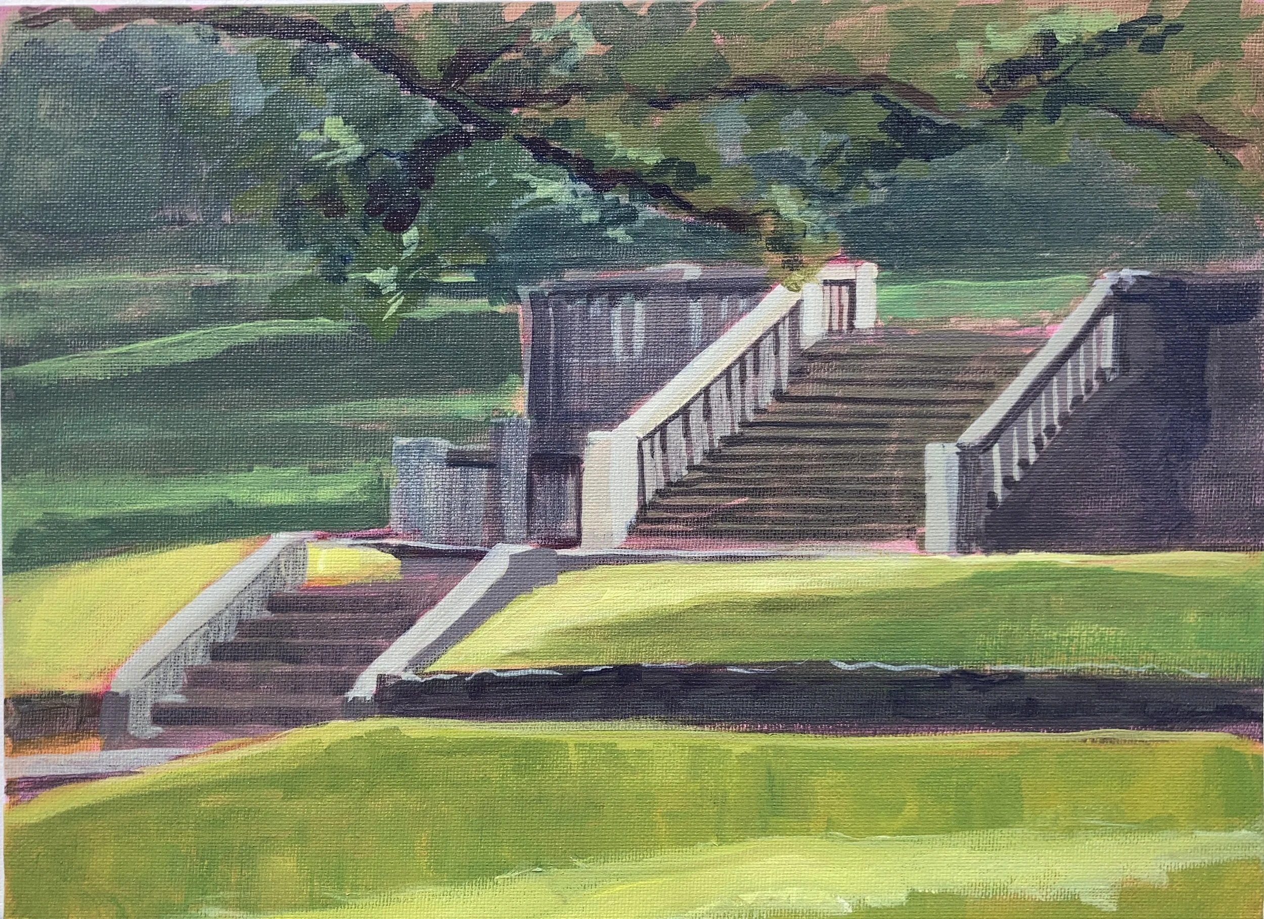 SOLD Magic Stairs, 9x12, acrylic on canvas