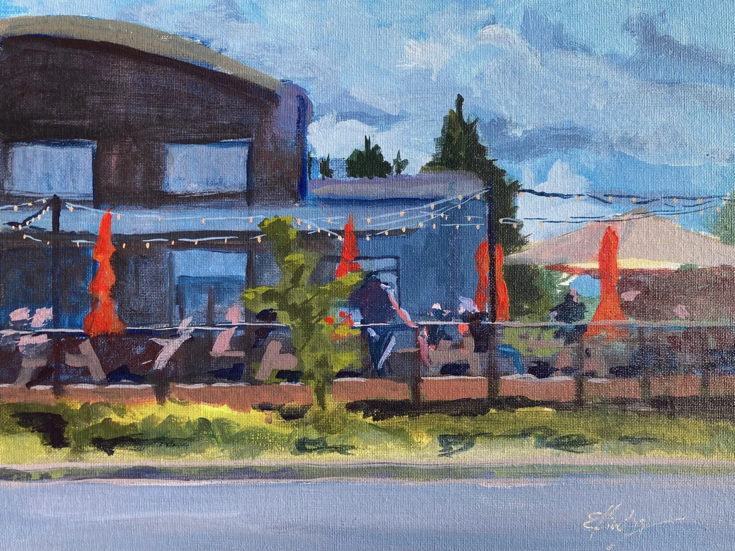 SOLD, Music at the Yards, 11x14, acrylic on canvas panel