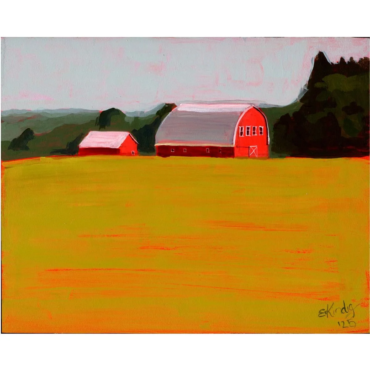 Red Barn at Sunset