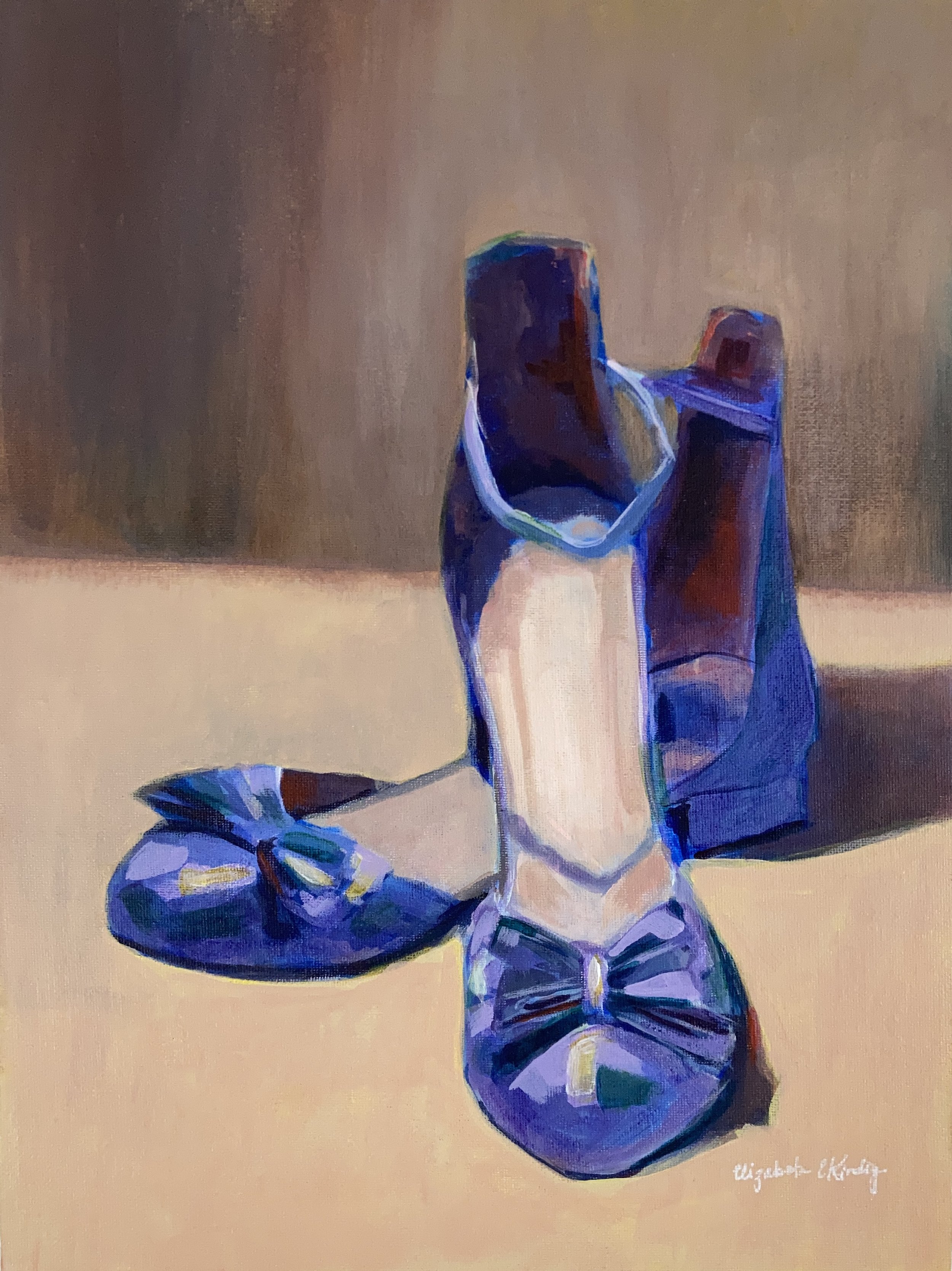 Dress Shoes (Blue), 12x16, acrylic on canvas
