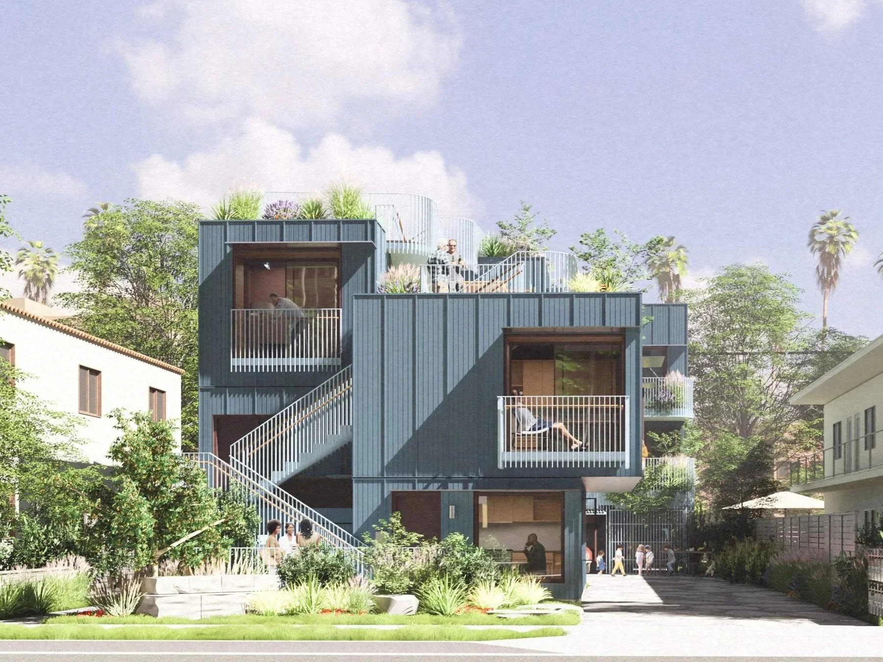  Six Peak Capital, Frolic Community, West of West, and Aero Collective   
Number of Units: 8 
Neighborhood(s): Palms, Mar Vista, West Adams 
Unique Quality: Alternative homeownership model that invests in communal spaces.
 
Team Contact: sfd@sixpeakc