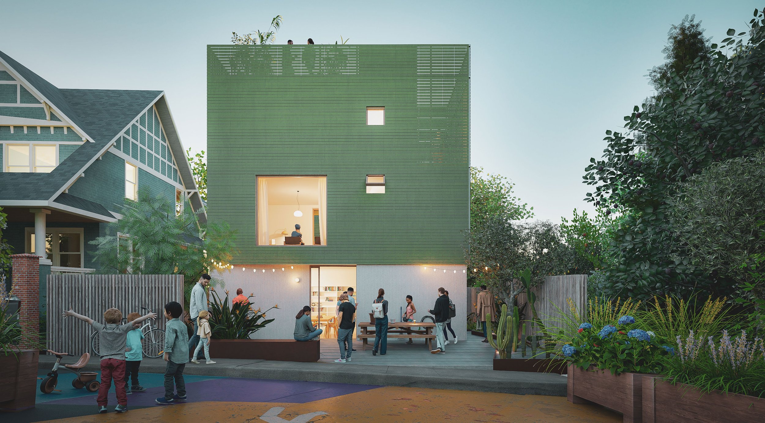  Hestia Partners, s_sk, WORD, and Opticos Design   
Team Contact: jaychang@hestia-capital.com
 
Team Summary: Hestia Communities brings together lead developer Hestia Partners in architectural collaboration with Small Lots, Big Impacts design competi