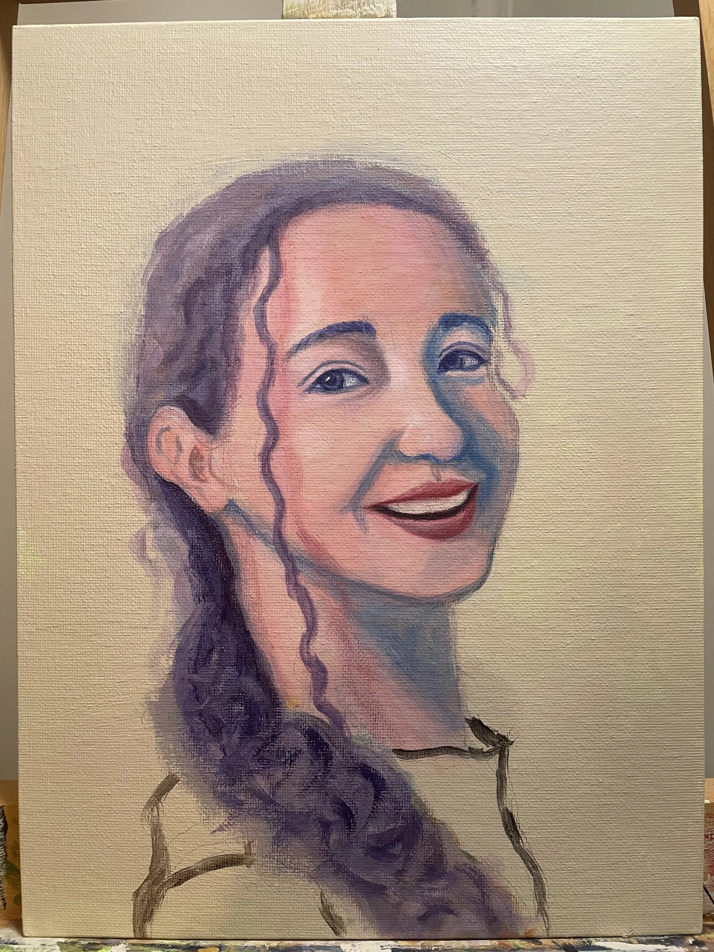  portrait study , acrylic on canvas