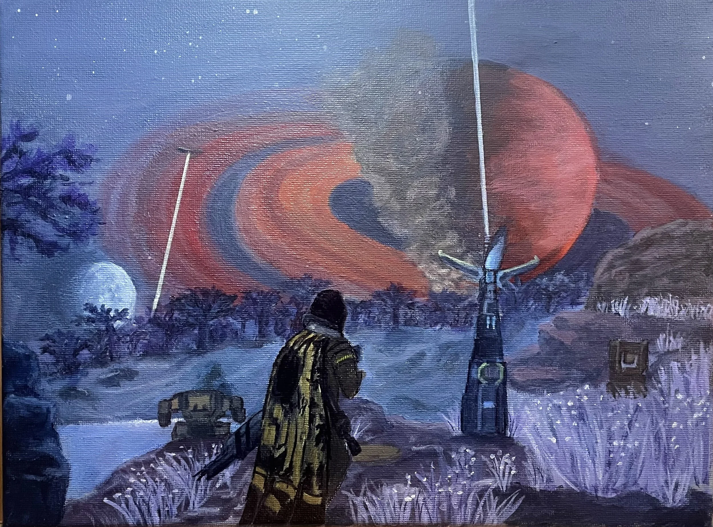  Helldivers 2 scene , acrylic on canvas