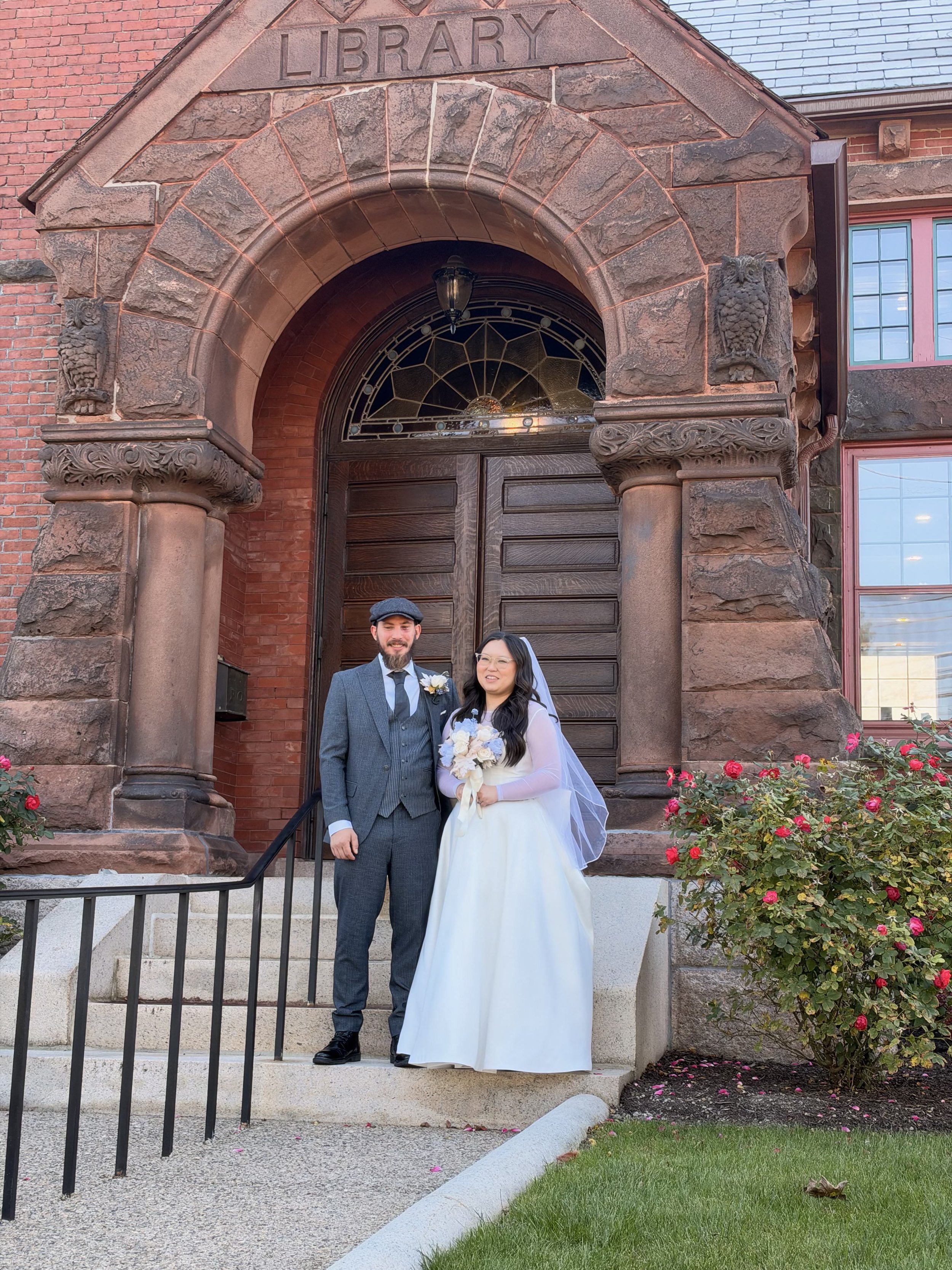 Sarah & Eric's Luxury Wedding | The Grand Chateau Owl Wedding and Events Venue | Couple at the Stairs