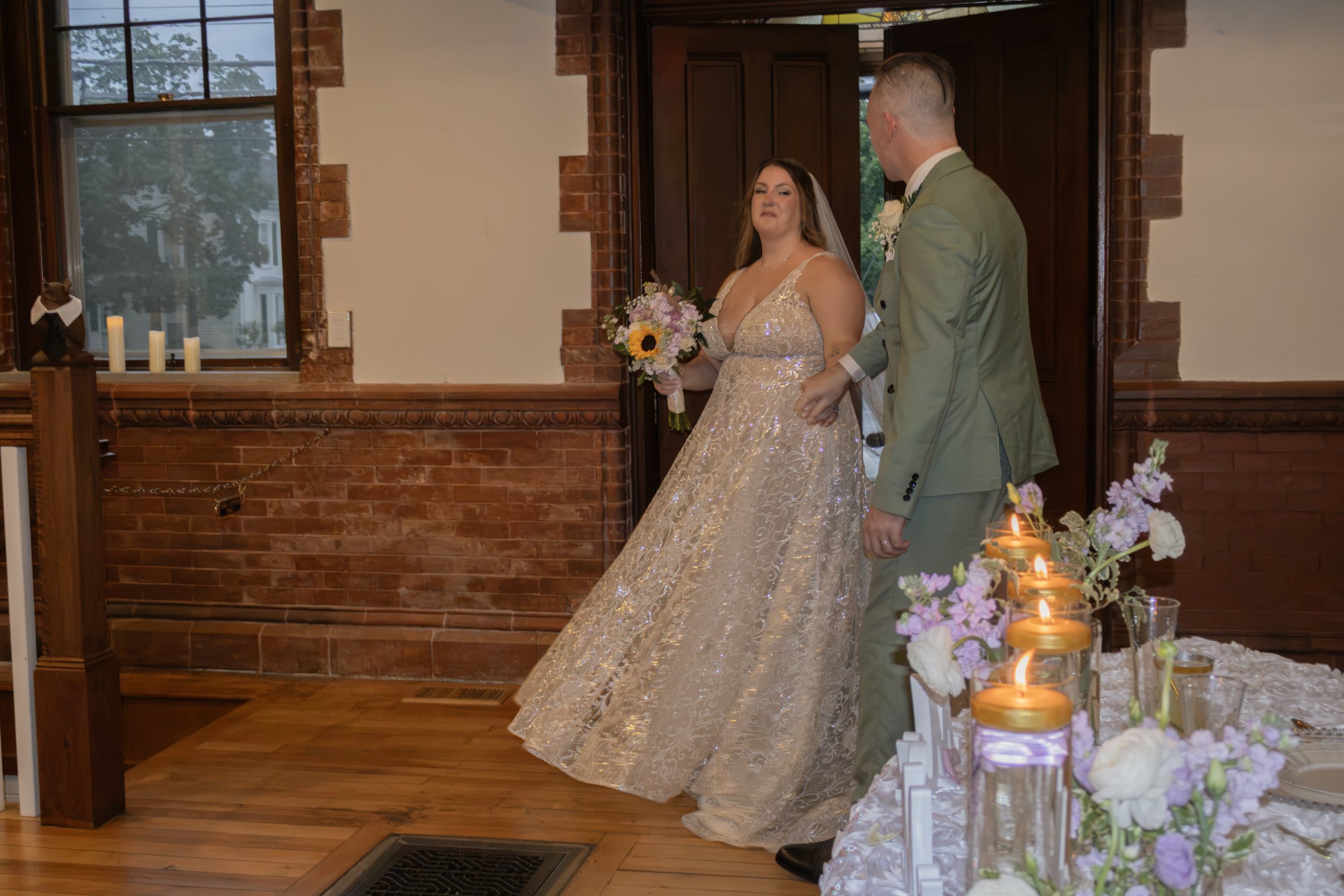 Brittany & Allen’s Luxury Wedding | The Grand Chateau Owl Wedding and Events Venue | Couple Reception Entrance