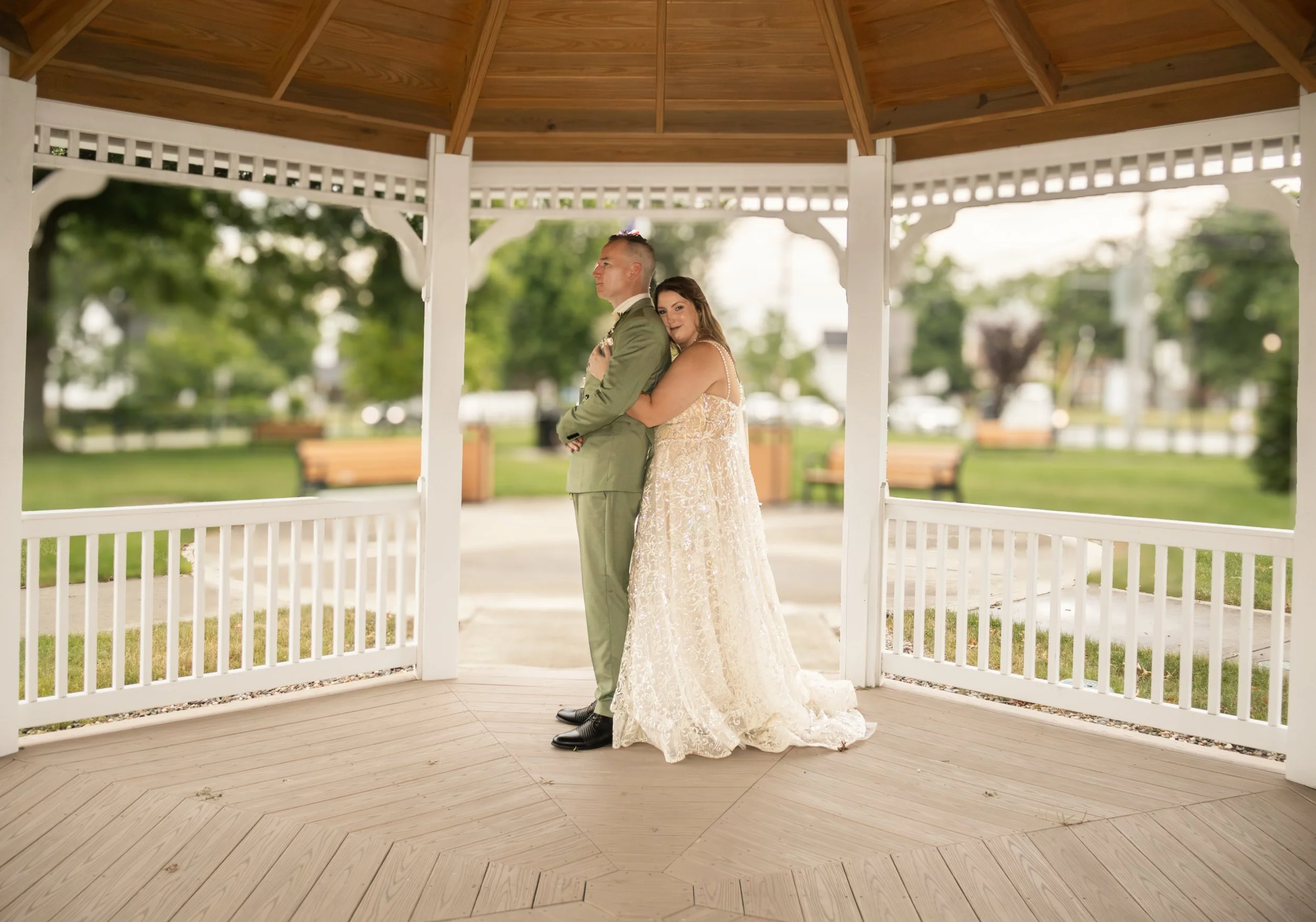 Brittany & Allen’s Luxury Wedding | The Grand Chateau Owl Wedding and Events Venue | Couple in Gazebo