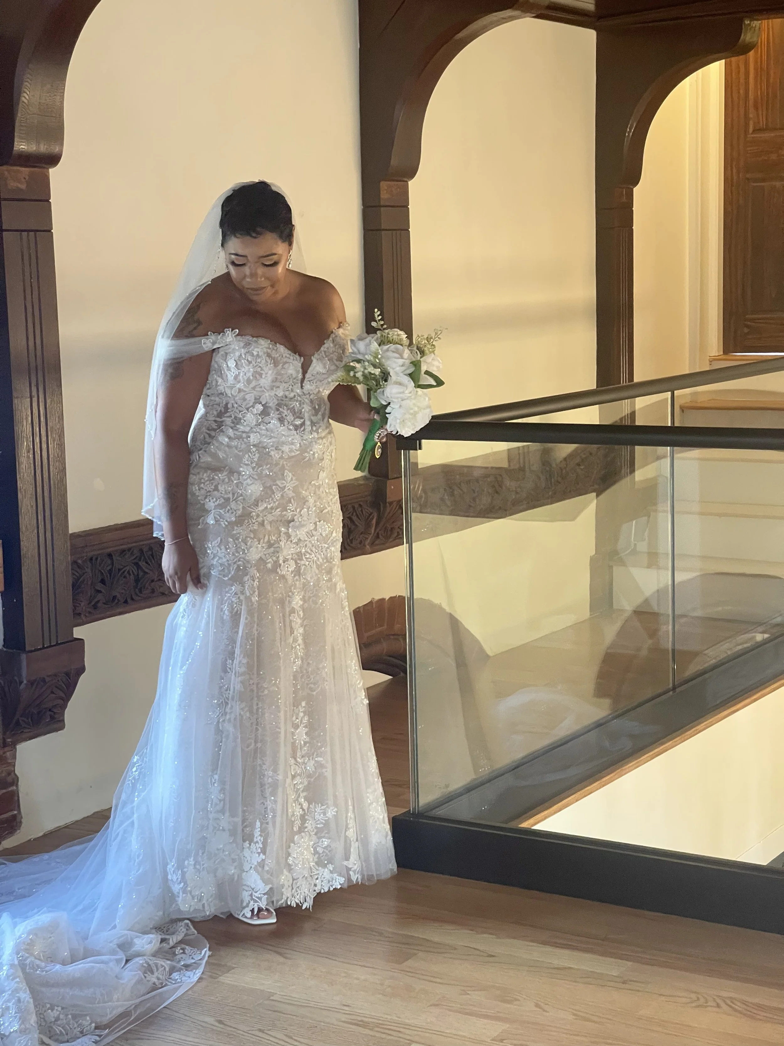 DeeAnna & Tyana’s Luxury Wedding | The Grand Chateau Owl | Bride in the Mezzanine