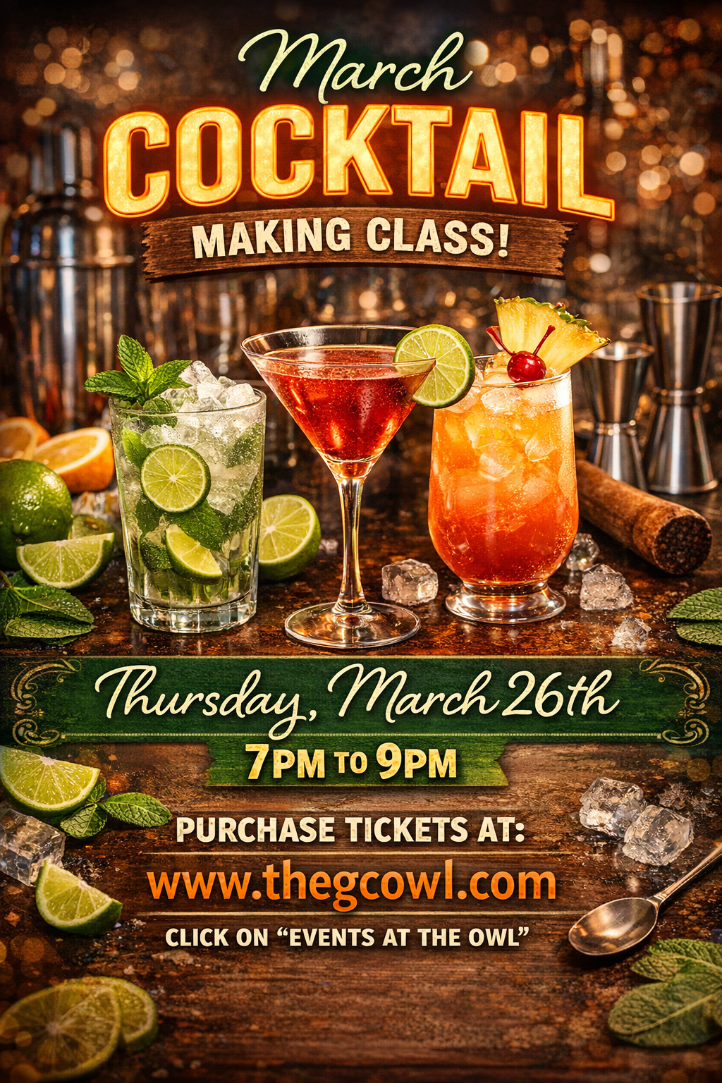 March Cocktail Making Class