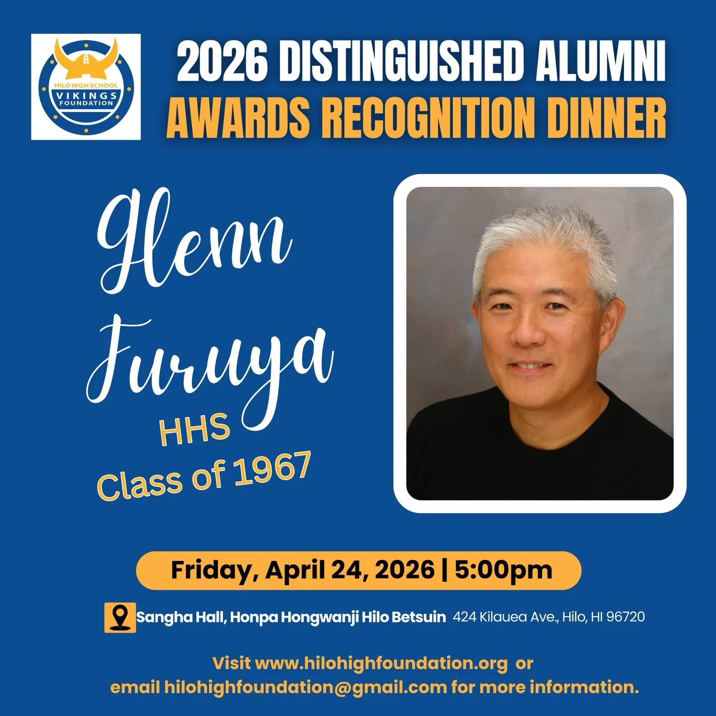 Join us as we recognize Glenn Furuya, Hilo High School Class of 1967! 

Glenn Furuya, president and CEO of Leadership Works, has spent nearly 50 years helping many of Hawaii&rsquo;s most prominent individuals and organizations achieve success. Furuya